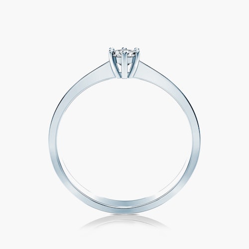 Pierścionek zaręczynowy SAVICKI: białe złoto, diament